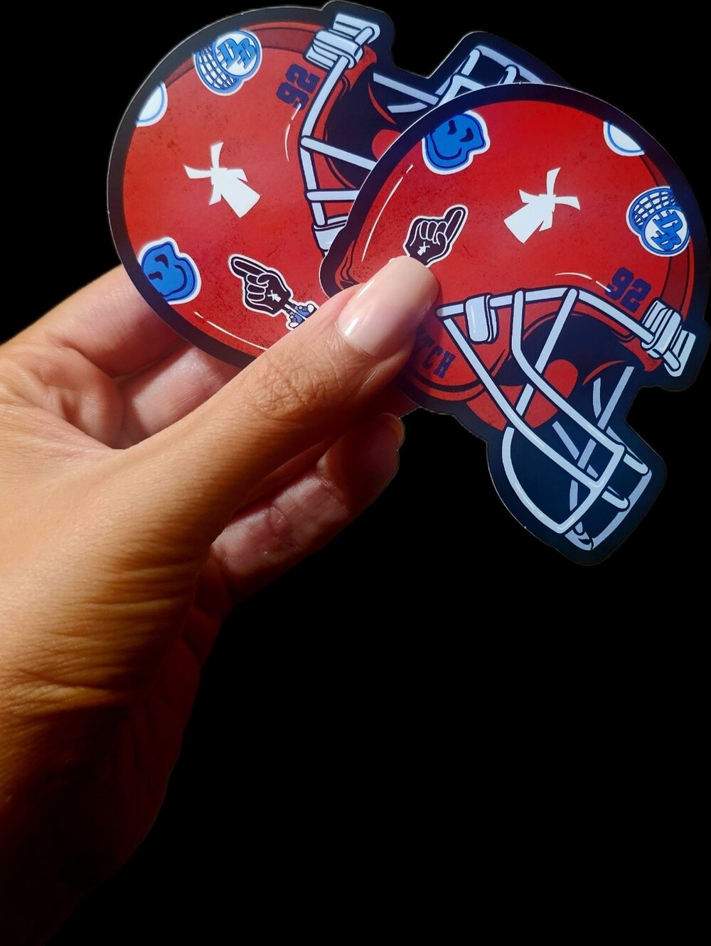 Set Of 2 ✌️ DUTCH BROS limited edition Kick Off Red Helmet Stickers ✨️NWT🏉